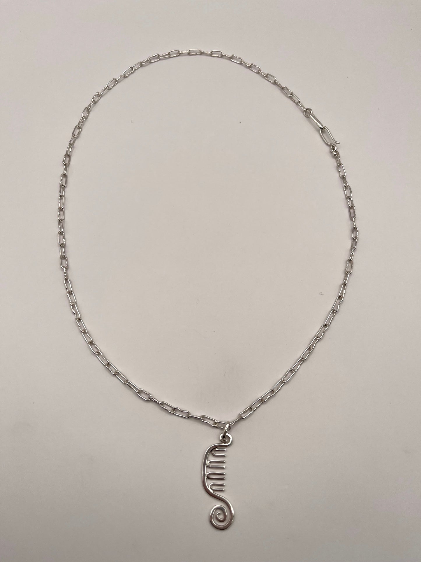 spiral comb pendant and chain